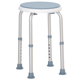 Tabouret de douche pivotant PAROT bleu et blanc