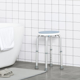 Tabouret de douche pivotant PAROT bleu et blanc