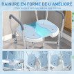 Tabouret de douche réglable avec accoudoirs VERRY bleu et blanc