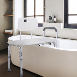 Chaise ergonomique réglable antidérapante FOQUET alu et blanc