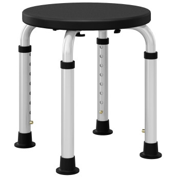 Tabouret de douche réglable en hauteur PERSY gris alu et noir