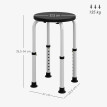Tabouret de douche réglable en hauteur PERSY gris alu et noir