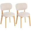 Lot de 2 chaises design bouclettes EWAN crème