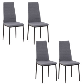 Lot de 4 chaises de salle à manger design WANYL gris
