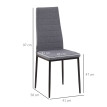 Lot de 4 chaises de salle à manger design WANYL gris
