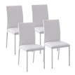 Lot de 4 chaises de salon design Chesterfield MARLY blanc