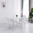 Lot de 4 chaises de salon design Chesterfield MARLY blanc