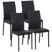 Lot de 4 chaises de salon design Chesterfield LIXO noir