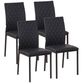 Lot de 4 chaises de salon design Chesterfield LIXO noir