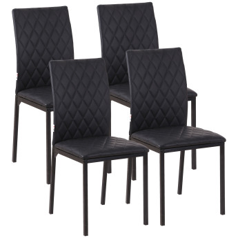Lot de 4 chaises de salon design Chesterfield LIXO noir