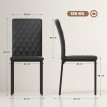 Lot de 4 chaises de salon design Chesterfield LIXO noir