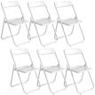 Lot de 6 chaises pliantes dossier incurvé BERNY blanc