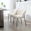 Lot de 2 chaises de salle à manger velours côtelé VIVIO crème