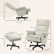 Fauteuil de massage néo-rétro avec repose-pieds CULKIN beige