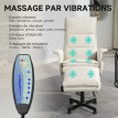 Fauteuil de massage néo-rétro avec repose-pieds CULKIN beige