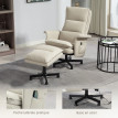 Fauteuil de massage néo-rétro avec repose-pieds CULKIN beige