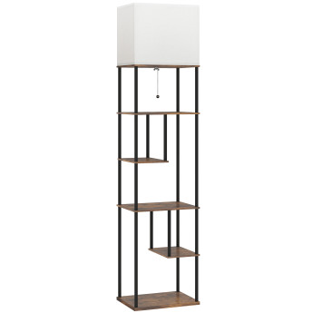 Lampadaire étagère LED design LIGHTY noir et beige