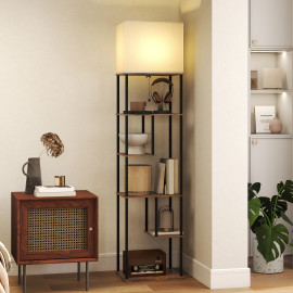 Lampadaire étagère LED design LIGHTY noir et beige