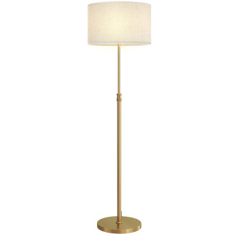 Lampadaire haut néo-rétro WYCLIFF ton or et beige