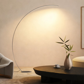 Lampadaire arc avec télécommande DALLY argenté