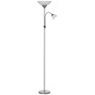 Lampadaire 2 têtes base métal MARIANA argent et blanc