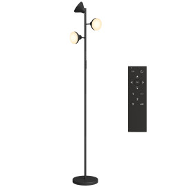 Lampadaire 3 têtes avec télécommande SYLLA noir