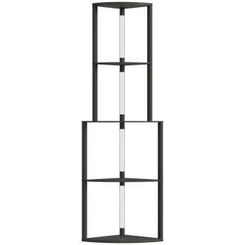 Lampadaire d’angle étagère LED CORNYL noir