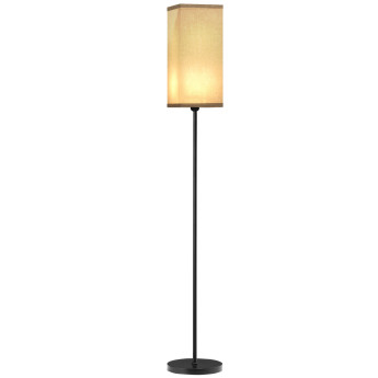 Lampadaire droit effet lin TARNY noir