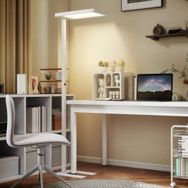 Lampadaire LED télécommande BANNY blanc