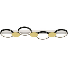 Plafonnier anneaux LED télécommande ZAKI noir et doré