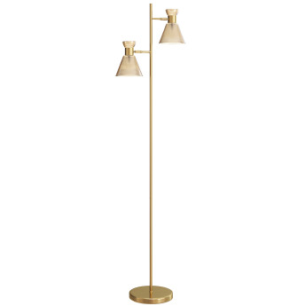Lampadaire design double tête CANDY doré