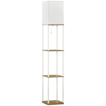 Lampadaire étagère aspect bois ULLY blanc