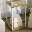 Lampadaire étagère aspect bois ULLY blanc