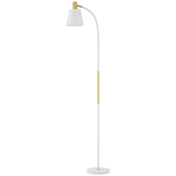 Lampadaire design néo-rétro FADDY blanc et doré