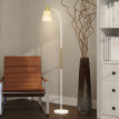 Lampadaire design néo-rétro FADDY blanc et doré