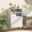 Meuble bas salle de bains design MARNY blanc et doré