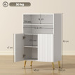 Meuble bas salle de bains design MARNY blanc et doré