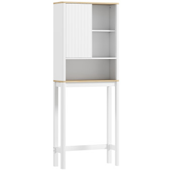 Meuble dessus de toilettes bohème PENZY naturel et blanc