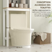 Meuble dessus de toilettes bohème PENZY naturel et blanc