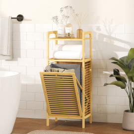 Meuble salle de bain bambou DONAL effet bois naturel