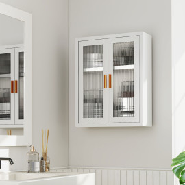 Armoire murale cannelée OPPY blanc