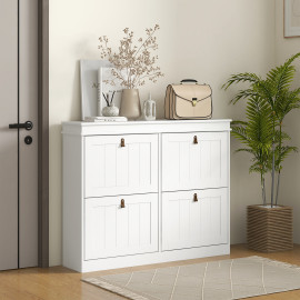 Meuble à chaussures 4 portes POLNA blanc