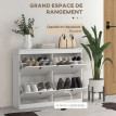 Meuble à chaussures 4 portes POLNA blanc