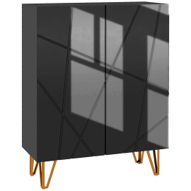 Meuble à chaussures style art déco BERCOL noir laqué