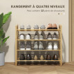 Étagère à chaussures en bambou SAUNY bois naturel