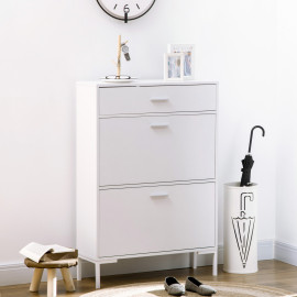 Meuble à chaussures étroit 12 paires MALED blanc