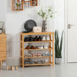 Étagère à chaussures 5 niveaux MILAS bambou