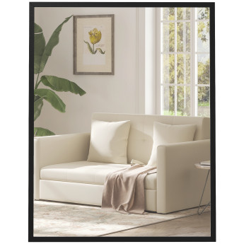 Miroir mural rectangulaire 70 x 90 cm LIVIER noir