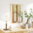 Miroir mural rectangulaire 60 x 80 cm MOURA effet bois naturel