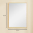 Miroir mural rectangulaire 60 x 80 cm MOURA effet bois naturel